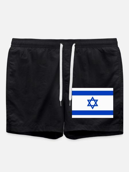 Drapeau Israel / Israel flag - Short de bain - noir