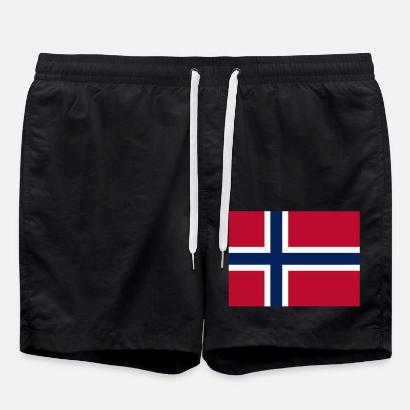 Flagge Norwegens - Badeshorts - Schwarz