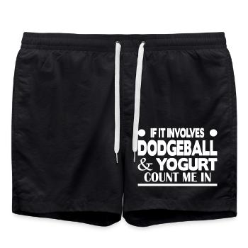 If it involves Dodgeball & Yogurt count me in - Badeshorts - Schwarz - Vorne - AI Model Male 185 light (185cm)