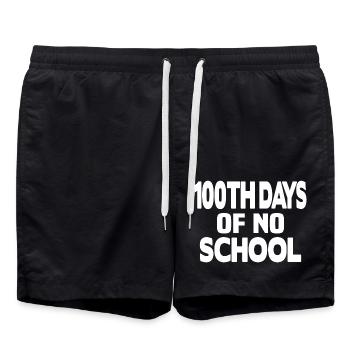 100th Days of No School - Swim Trunks - black - Front - AI Model Male 185 light (185cm)