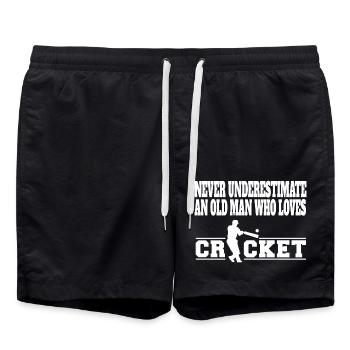 Cricket Saying Cricket Fan Team Cricket Gift - Swim Trunks - black - Front - AI Model Male 185 light (185cm)