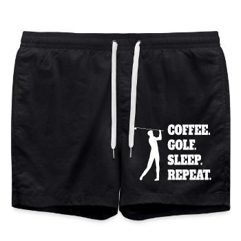 Golfer Golf Golf Club Quote Golf Ball - Swim Trunks - black - Front - AI Model Male 185 light (185cm)