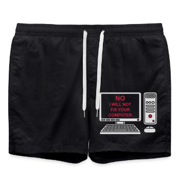 not fix your computer - Swim Trunks - black - Front - AI Model Male 185 light (185cm)