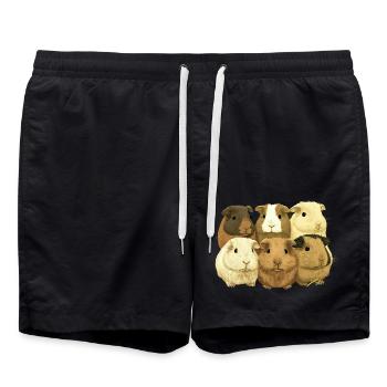 Meerschweinchen für eine Meerschweinchen - Badeshorts - Schwarz - Vorne - AI Model Male 185 light (185cm)