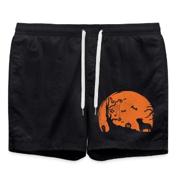 Bouledogue français Halloween - Short de bain - noir - Devant - AI Model Male 185 light (185cm)