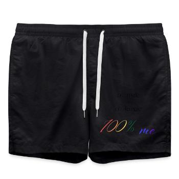 100% me - Short de bain - noir - Devant - AI Model Male 185 light (185cm)