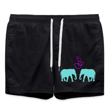 Amour d’éléphant 02 - Short de bain - noir - Devant - AI Model Male 185 light (185cm)