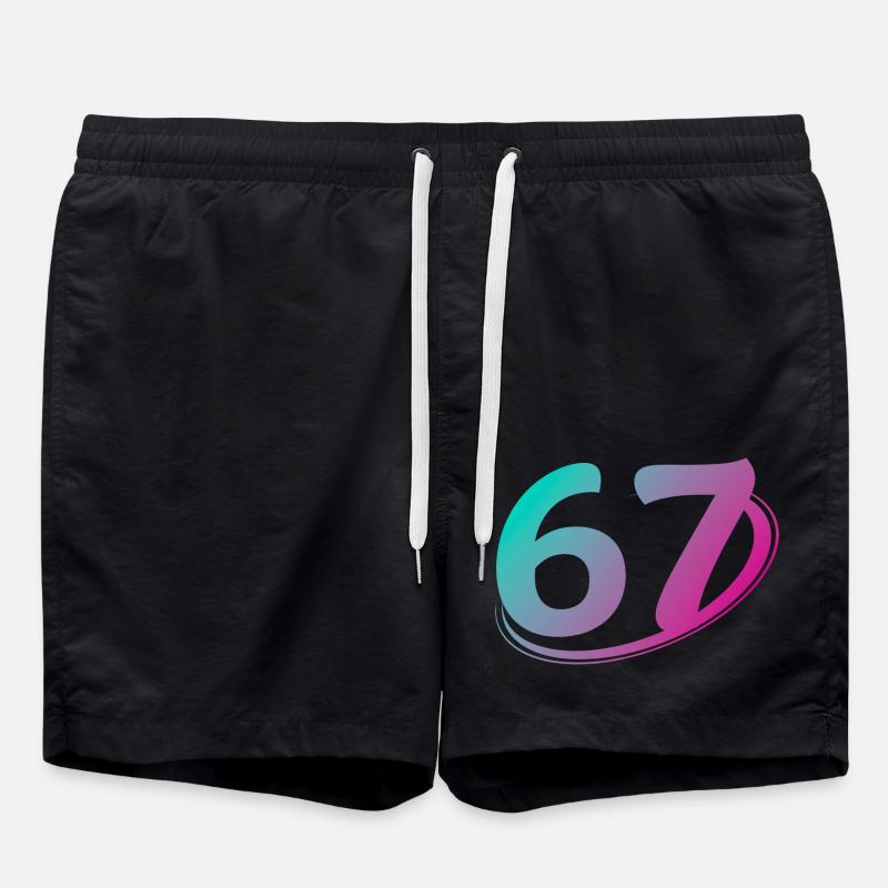Nummer 67 mehrfarbig - Badeshorts - Schwarz