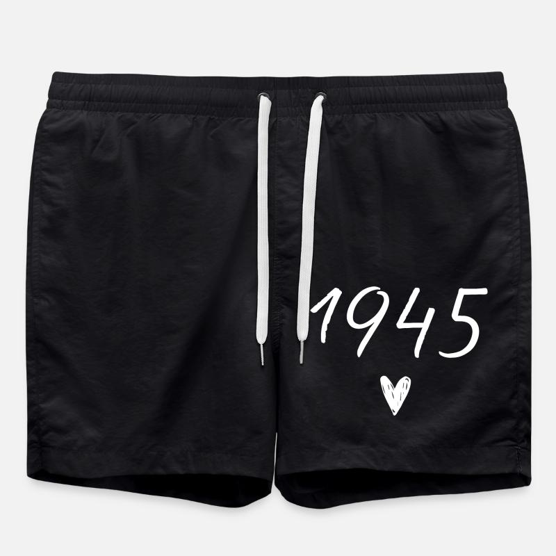 1945 Heart Birthday - Swim Trunks - black