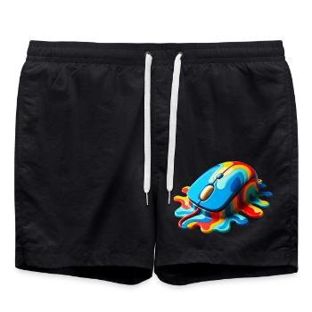 Souris d’ordinateur Melting Rainbow - Short de bain - noir - Devant - AI Model Male 185 light (185cm)