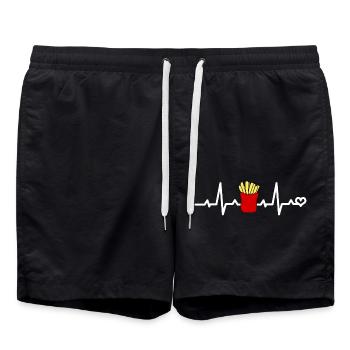 French fries - Swim Trunks - black - Front - AI Model Male 185 light (185cm)