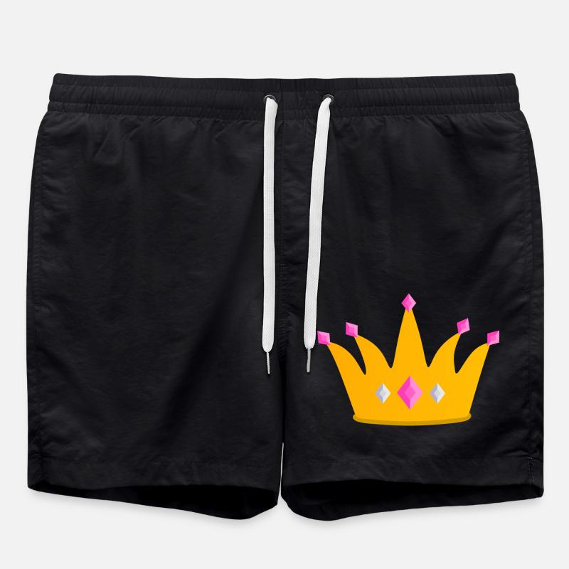 Pink Princess Crown - Swim Trunks - black