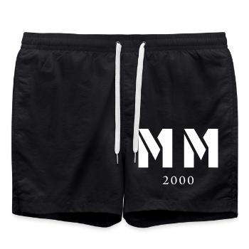 Chiffre romain année de naissance Fabriqué en 2000 - Short de bain - noir - Devant - AI Model Male 185 light (185cm)