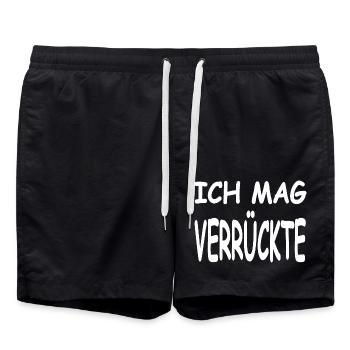 Verrückte - Badeshorts - Schwarz - Vorne - AI Model Male 185 light (185cm)