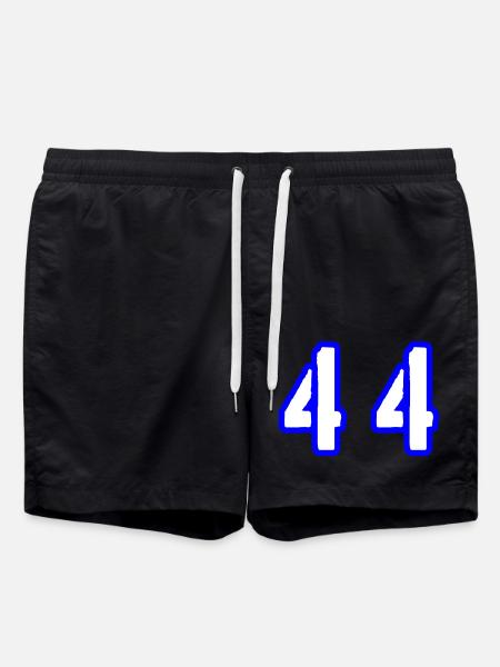 44 Zahl Symbol - Badeshorts - Schwarz
