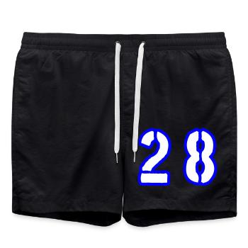 28 Number Symbol - Swim Trunks - black - Front - AI Model Male 185 light (185cm)