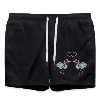 Strauss Comic in Love - Swim Trunks - black - Front - AI Model Male 185 light (185cm)