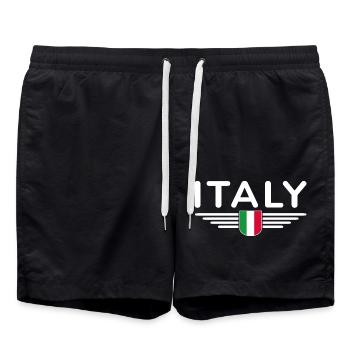 I Love Italy Tenue T-Shirt Design - Short de bain - noir - Devant - AI Model Male 185 light (185cm)