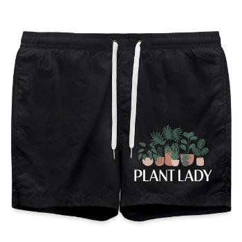 Pflanzen-Dame - Badeshorts - Schwarz - Vorne - AI Model Male 185 light (185cm)