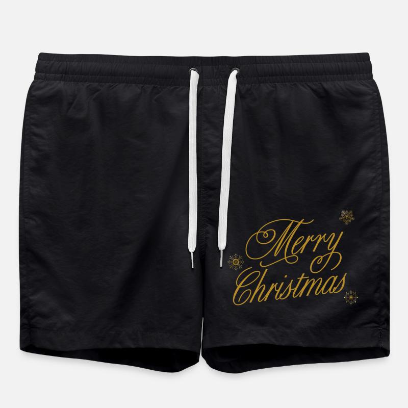 Merry Christmas - Badeshorts - Schwarz