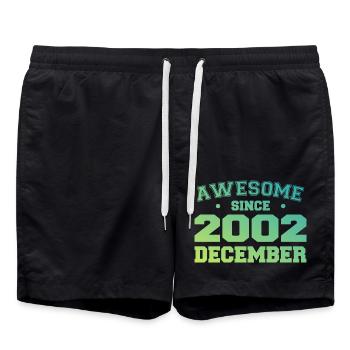 Anniversaire Décembre 2002 - Cadeau Decembre 2002 - Short de bain - noir - Devant - AI Model Male 185 light (185cm)