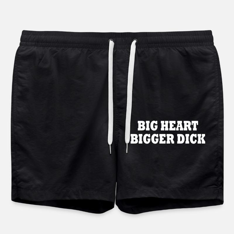 big heart bigger dick - Badeshorts - Schwarz