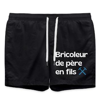 Handwerker vom Vater bis zum Sohn - Papa Geschenk - Badeshorts - Schwarz - Vorne - AI Model Male 185 light (185cm)