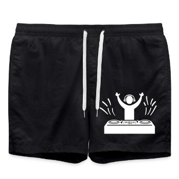 Platines vinyles Dj Party - Short de bain - noir - Devant - AI Model Male 185 light (185cm)