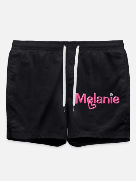 Melanie Name Ballonschrift - Badeshorts - Schwarz