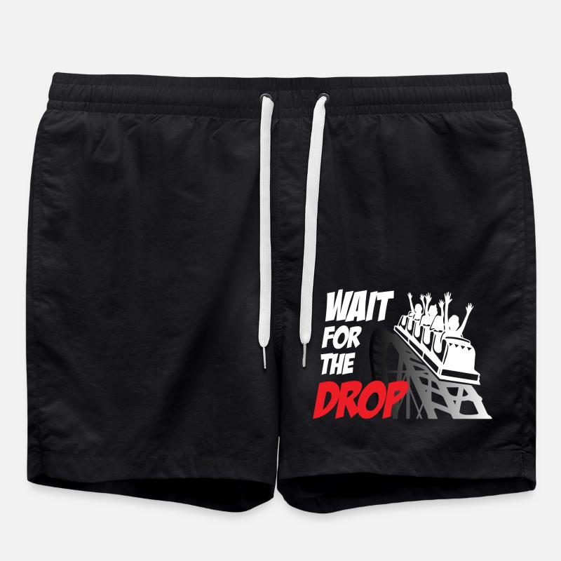 Wait For The Drop Roller Coaster - Badeshorts - Schwarz