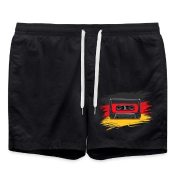 Look cassette mixtape des années 80 - Short de bain - noir - Devant - AI Model Male 185 light (185cm)