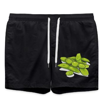 Edamame // Illustration - Short de bain - noir - Devant - AI Model Male 185 light (185cm)