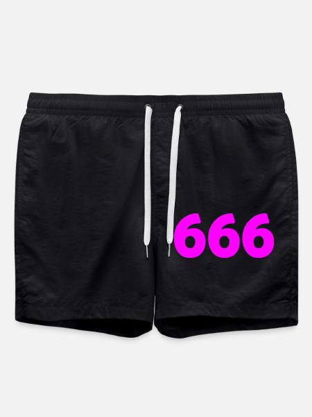 666 - Short de bain - noir