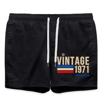Vintage 1971 limited edition - Short de bain - noir - Devant - AI Model Male 185 light (185cm)