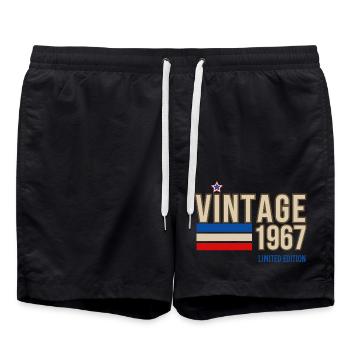 Vintage 1967 limited edition - Short de bain - noir - Devant - AI Model Male 185 light (185cm)