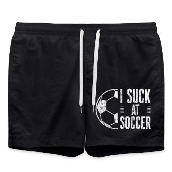 I Suck At Soccer 3 - Badeshorts - Schwarz - Vorne - AI Model Male 185 light (185cm)