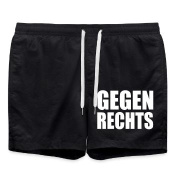 Gegen rechts - Badeshorts - Schwarz - Vorne - AI Model Male 185 light (185cm)