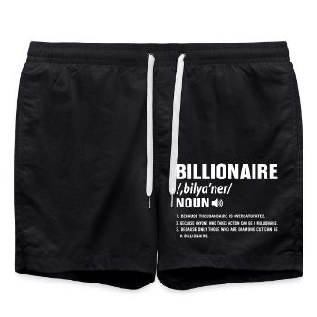 Billionaire Definition Motive for Success Types - Swim Trunks - black - Front - AI Model Male 185 light (185cm)
