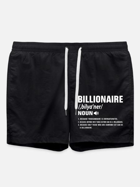 Billionaire Definition Motive for Success Types - Swim Trunks - black