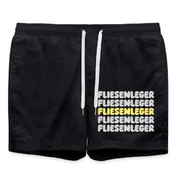 Carreleur de travail - Short de bain - noir - Devant - AI Model Male 185 light (185cm)