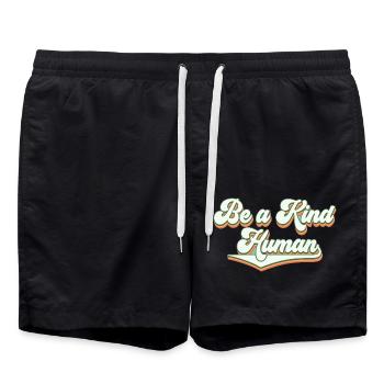 Be a kind human - Badeshorts - Schwarz - Vorne - AI Model Male 185 light (185cm)