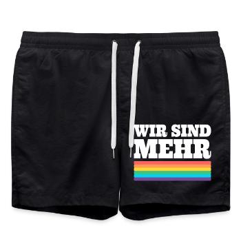 NOUS SOMMES PLUS - FCK NZS, Contre la droite - Short de bain - noir - Devant - AI Model Male 185 light (185cm)