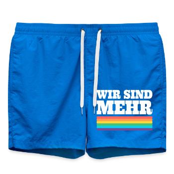 WE ARE MORE - FCK NZS, Against the Right - Swim Trunks - cobalt blue - Front