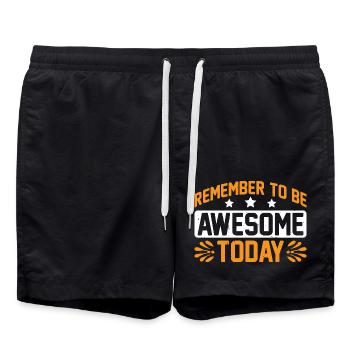 Remember To Be Awesome Today 3 - Badeshorts - Schwarz - Vorne - AI Model Male 185 light (185cm)