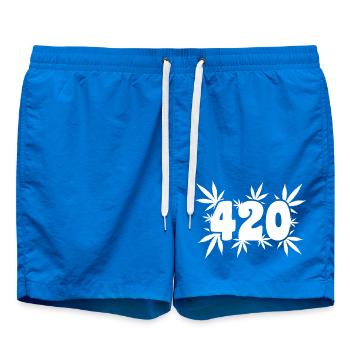 420 Leaf Vibes - Cannabis - Weed - Marihuana - Badeshorts - Cobalt blue - Vorne