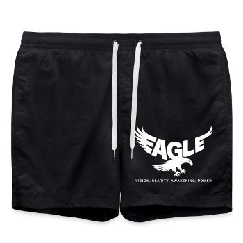 Eagle Power Animal – Spiritual Totem Animal Design - Swim Trunks - black - Front - AI Model Male 185 light (185cm)