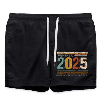 Rente Rentner 2025 Legende verlässt das Gelände - Badeshorts - Schwarz - Vorne - AI Model Male 185 light (185cm)