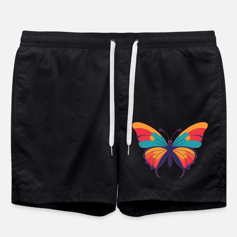 Schmetterling - Badeshorts - Schwarz