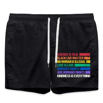 Rainbow Regenbogen Lesbe Pride LGBTQ - Badeshorts - Schwarz - Vorne - AI Model Male 185 light (185cm)