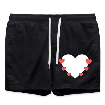 Cœur avec de petits cœurs - Short de bain - noir - Devant - AI Model Male 185 light (185cm)